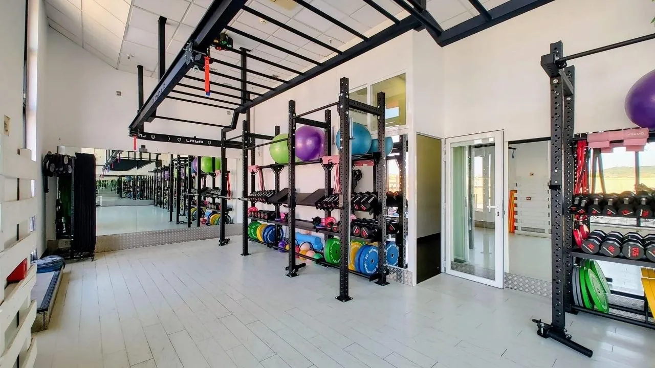 Zona funcional con rig, fitballs y material de entrenamiento